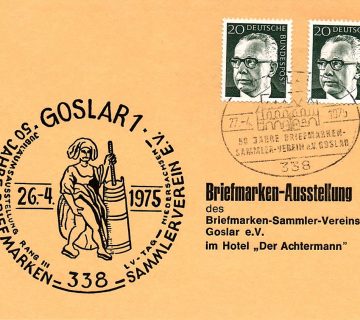 50 Jahre Briefmarkensammlerverein Goslar e.V. Karte aus dem Jahr 1975