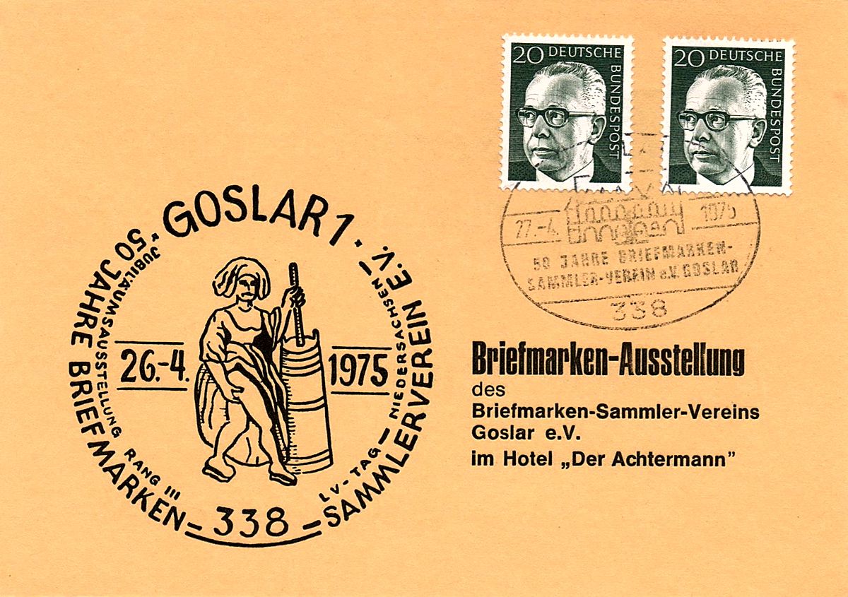 50 Jahre Briefmarkensammlerverein Goslar e.V. Karte aus dem Jahr 1975